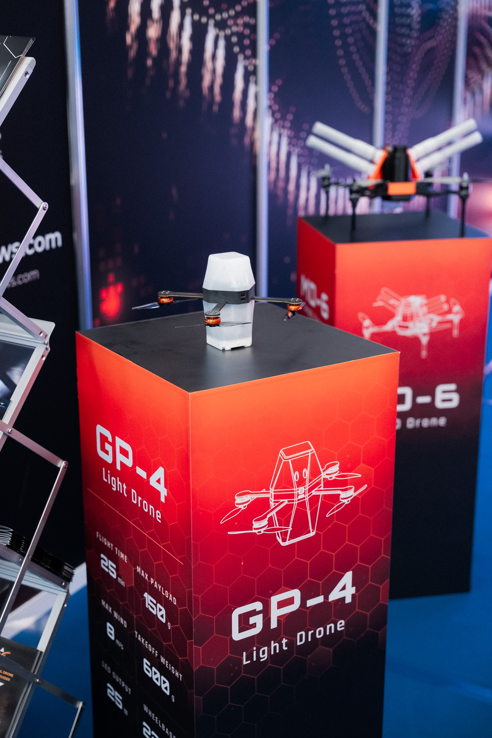 The GP-4 Light Drone on display at the FLYSTACK stand at BIAS 2026