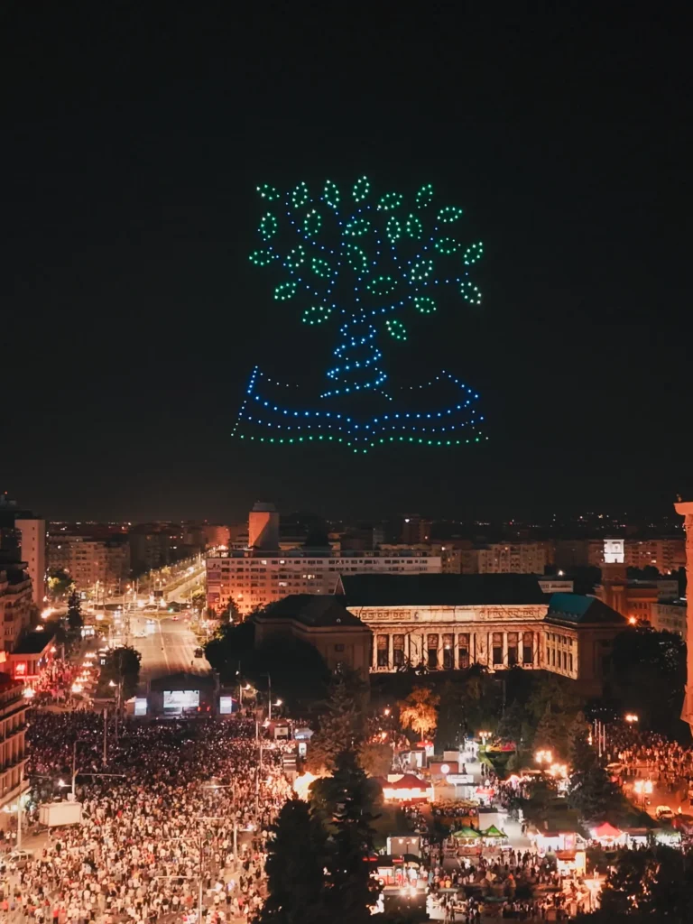 Republica de sub Castani – Ploiesti — FLYSTACK drone show