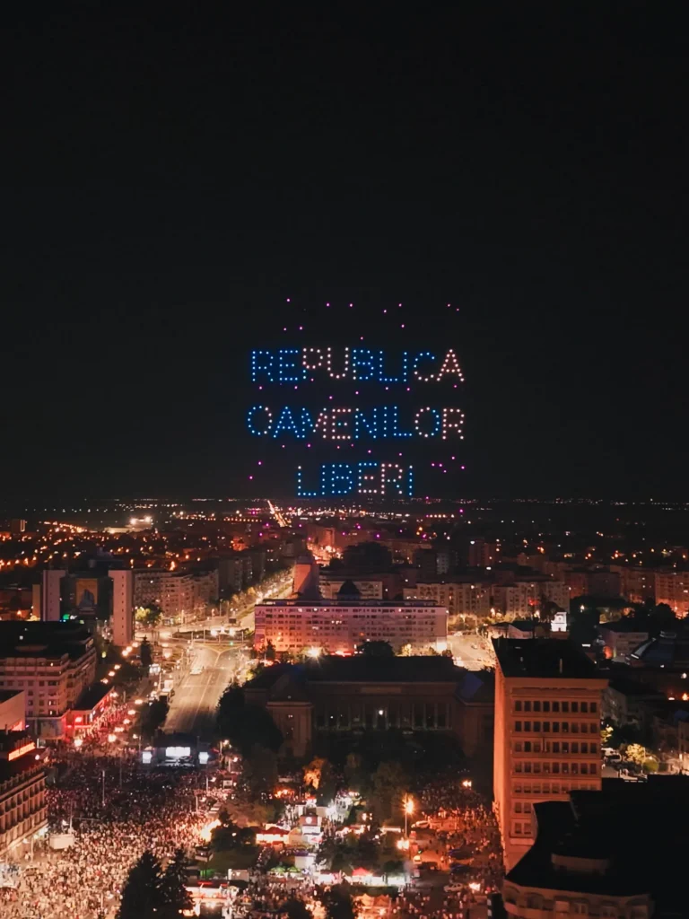Republica de sub Castani – Ploiesti — FLYSTACK drone show